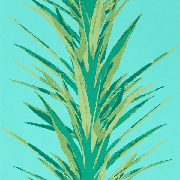 Sanderson Wallpaper Yucca Sky/Green | Allium Interiors