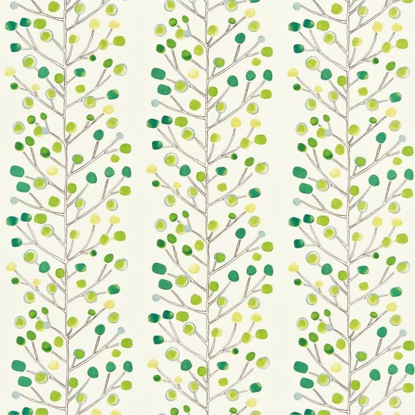Scion Fabric Berry Tree Emerald, Lime & Chalk | Allium Interiors