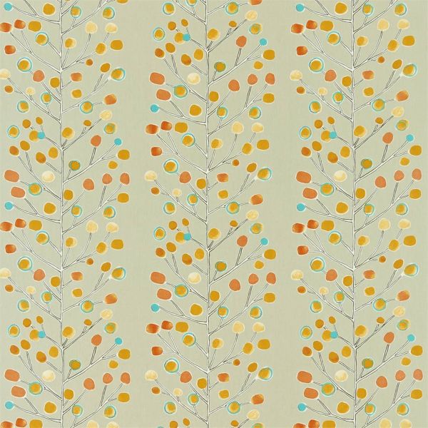 Scion Fabric Berry Tree Neutral, Tangerine, Powder Blue & Lemon | Allium Interiors