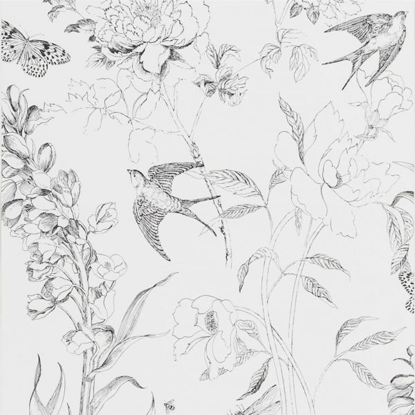 Designers Guild Wallpaper Sibylla Garden Black & White | Allium Interiors