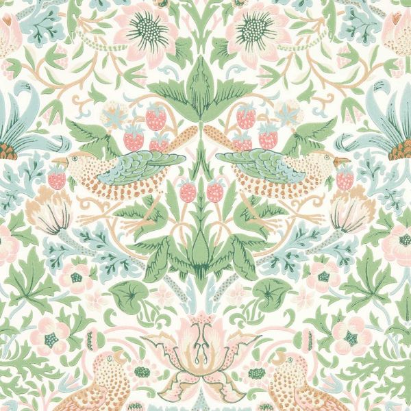 Morris & Co. Wallpaper Simply Strawberry Thief Cochineal Pink | Allium Interiors