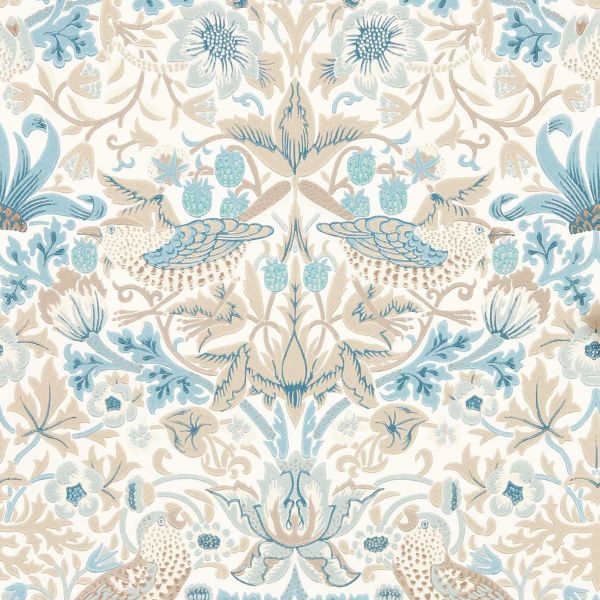 Morris & Co. Wallpaper Simply Strawberry Thief Slate/Vellum | Allium Interiors