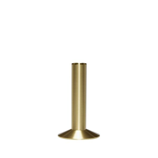 Hübsch Crystal Candle Holder Candleholder Sleek Brass | Allium Interiors