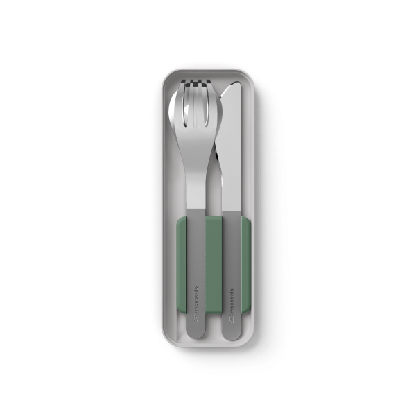 Monbento MB Slim Box Cutlery Natural Green | Allium Interiors