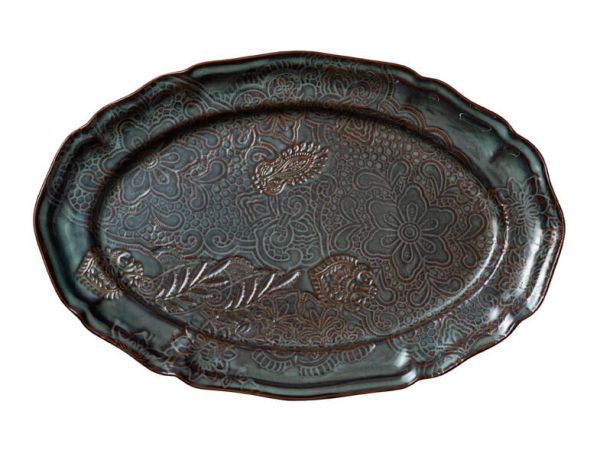 STHAL Arabesque Serving Platter Oval Fig | Allium Interiors