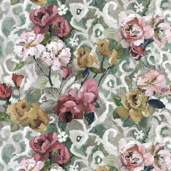 Designers Guild Fabric Tapestry Flower Eau De Nil | Allium Interiors