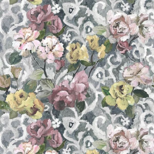 Designers Guild Fabric Tapestry Flower Platinum | Allium Interiors