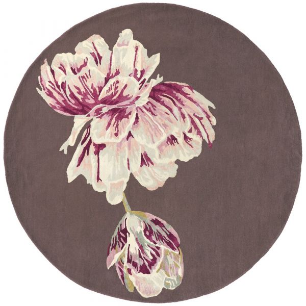 Ted Baker Rug Tranquility Aubergine Round | Allium Interiors