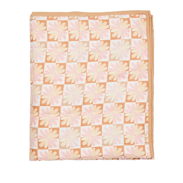 Bonnie And Neil Quilted Throw Chamomile Pink | Allium Interiors