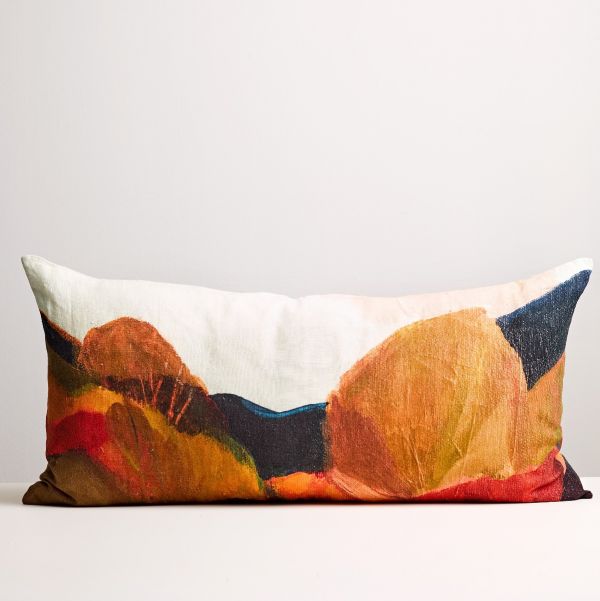 Thread Design Painted Trees Lumbar Cushion | Allium Interiors