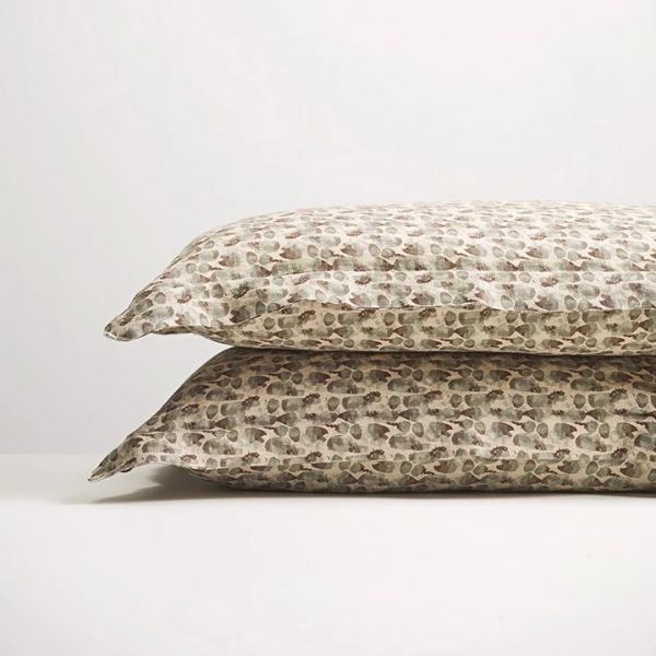 Thread Design Flutter Olive Pillowcase Pair  | Allium Interiors