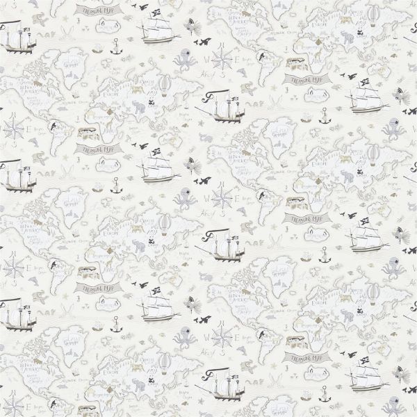 Sanderson Wallpaper Treasure Map Neutral  | Allium Interiors