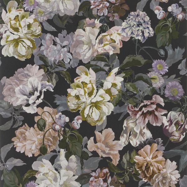 Designers Guild Wallpaper Delft Flower Charcoal | Allium Interiors