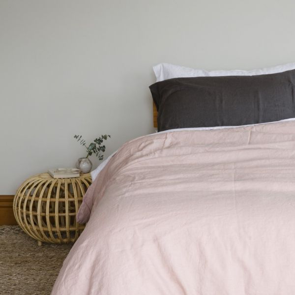 Seneca Vida Stonewashed Linen Vintage Pink Pillowcase  | Allium Interiors