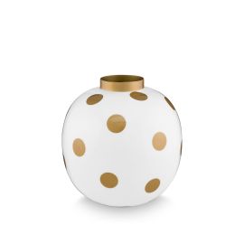 Pip Studio Vase Metal Dots White Gold 23cm