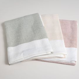 Baksana Tea Towel Thirsty Set of 3 Rust/Beige/Olive