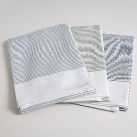 Baksana Tea Towel Thirsty Set of 3 Smoke/Olive/Ash