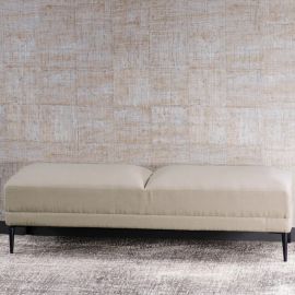 Bianca Lorenne Ottoman Renzo Natural Linen