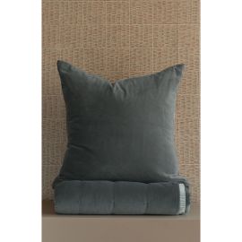 Bianca Lorenne Riga Charcoal Euro Pillowcase Pair