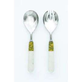 Bianca Lorenne Salad Server Set Ochre/Ivory