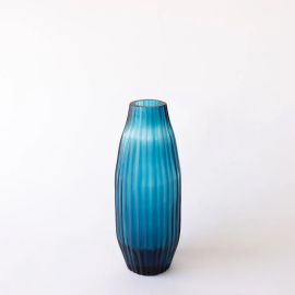 Brian Tunks Cut Glass Vase Bud Aegean