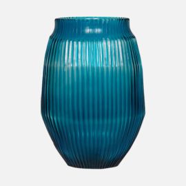 Brian Tunks Cut Glass Vase Medium Aegean