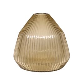 Brian Tunks Cut Glass Vase Conical Small Gold