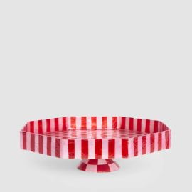Vixen & Velvet Checker Cake Stand Red & Pink Large