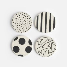 Caroline Gardner Mono Coaster Set of 4