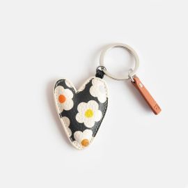Caroline Gardner Key Ring Multi Flower Heart