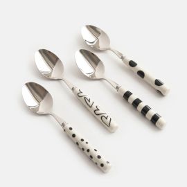 Caroline Gardner Mono Teaspoon Set of 4