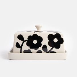 Caroline Gardner Butter Dish Mono Bloom