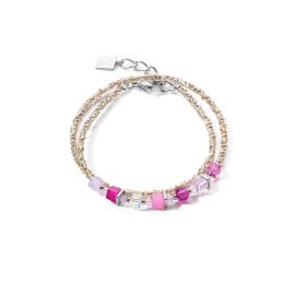 COEUR de LION Joyful Colours Wrap Bracelet Silver Pink