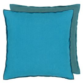Designers Guild Cushion Brera Lino Indian Ocean & Teal