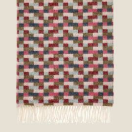 Exquisite Wool Traders Wool Throw Bricks Pink & Khaki