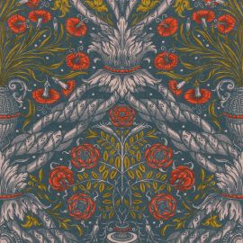 Mind The Gap Wallpaper Floral Ornament Scarlet