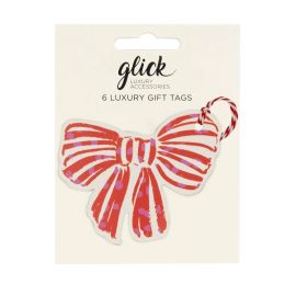 Glick Christmas Gift Tag Winter Weave Bow Pack of 6