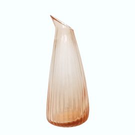 Brian Tunks Cut Glass Heron Vessel Peach