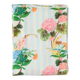 KIP&CO Bouquet Beauty Stripe Flannelette Flat Sheet