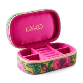 KIP&CO Golden Peony Velvet Travel Jewellery Box