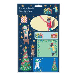 Roger La Borde Christmas Sticker Labels Bow Wow Wow