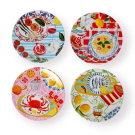 La La Land Italian Summer Melamine Plate Set of 4