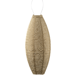 Lumiz Lantern Long Oval 20cm Gold Paisley