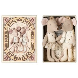 Maileg Mouse Royal Twins in a Matchbox