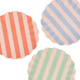 Meri Meri Bamboo Plate Multi Stripe Set of 6