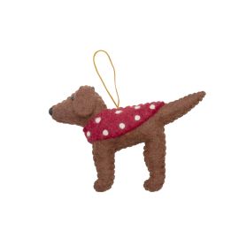 Pashom Christmas Decoration Labrador in Coat Chocolate