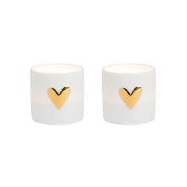 Räder Tealight Mini Set of 2 Gold Heart