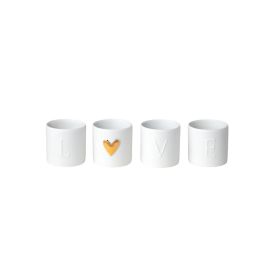 Räder Tealight Mini Set of 4 'LOVE' Gold