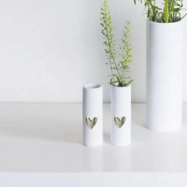 Räder Vase Mini Set of 2 Heart Silver