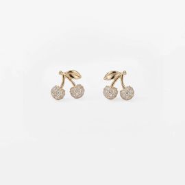 Stella+Gemma Earrings Crystal Cherries Gold